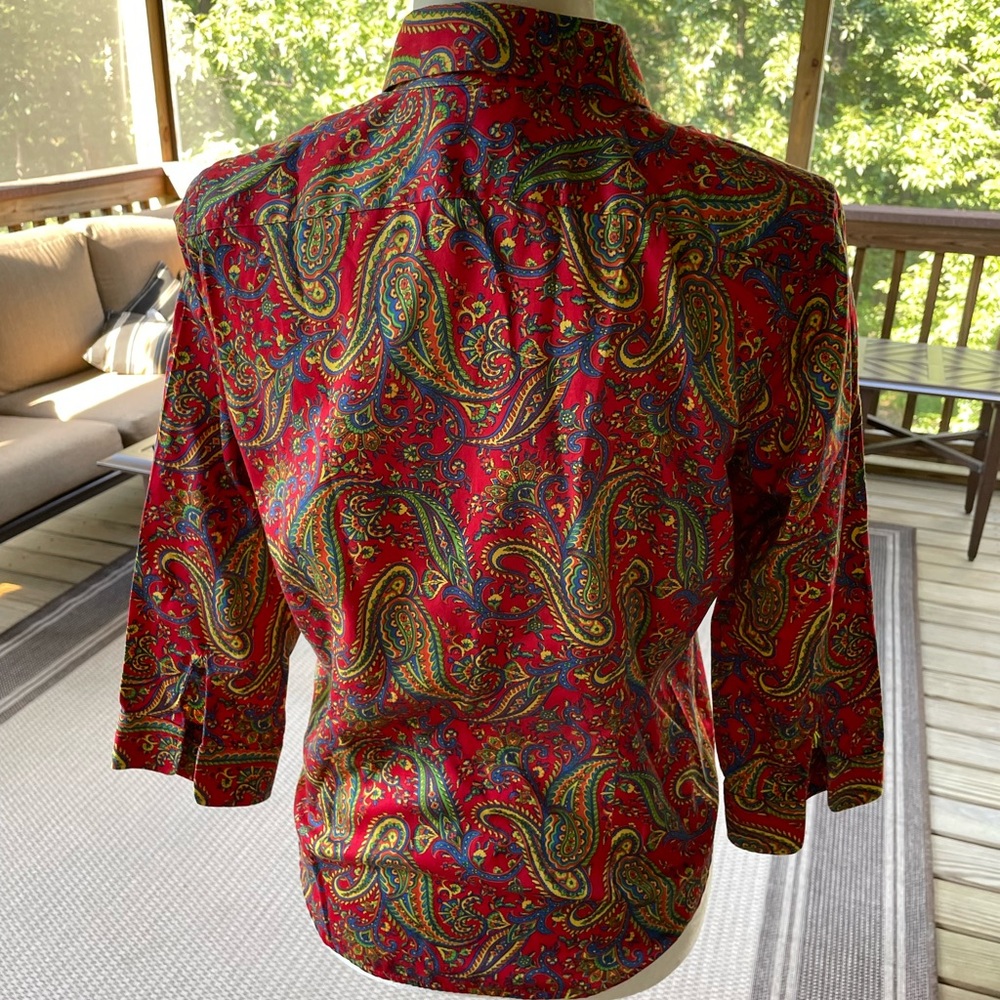Ralph Lauren Red Patterned Button Down Shirt - image 5